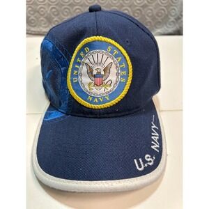 US Navy Baseball Cap Hat Military Embroidered Patch Navy Blue